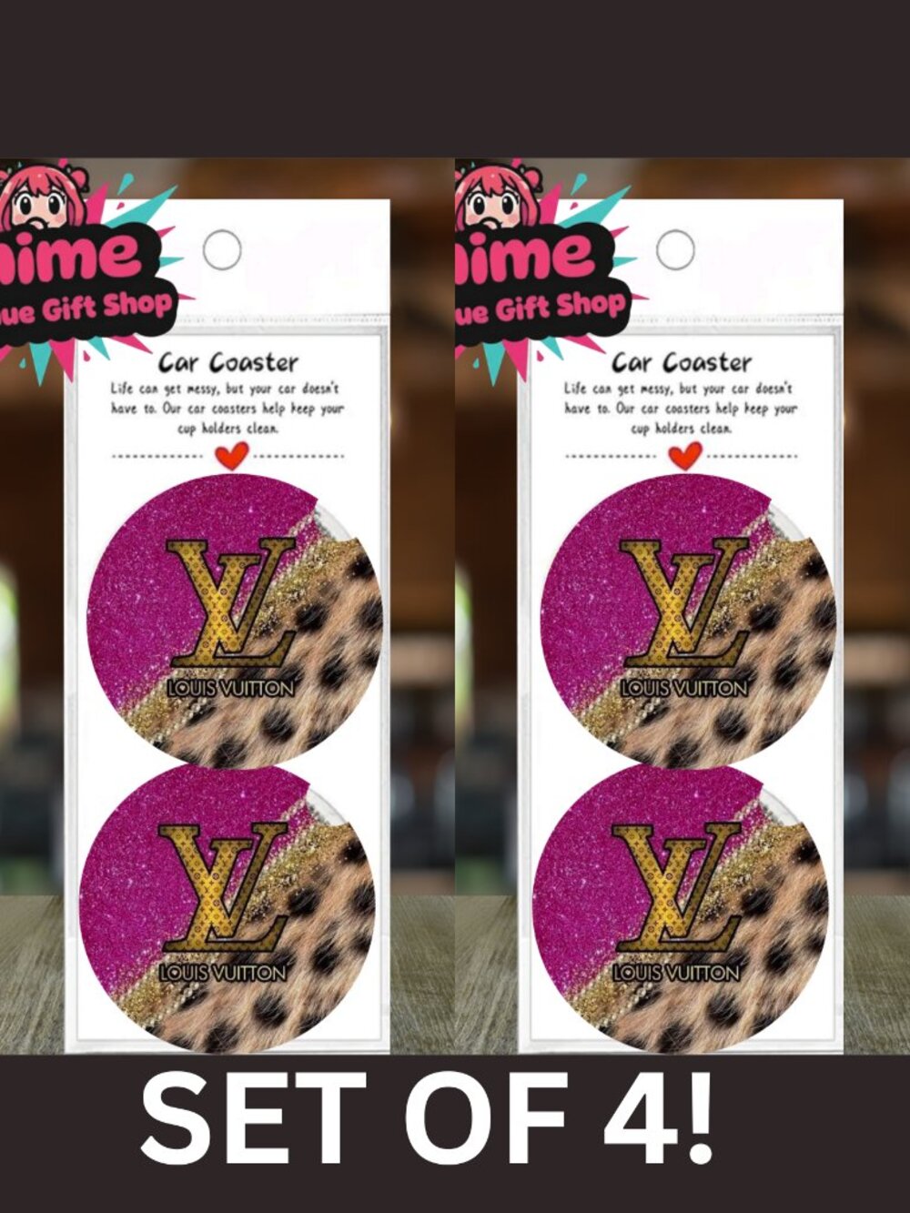 LV Set of Four Car Coasters